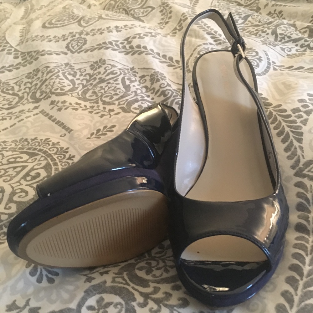 Nine West Navy Patent Low Heels